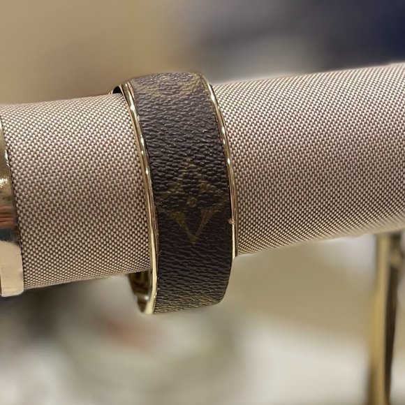 Repurposed Louis Vuitton Jewelry Repurposed Louis Vuitton Bracelet From Patches Of Upcycling